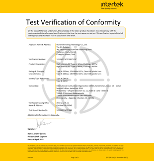 Celebrate CDT are approved ICAO certificate of high intensity obstruction light type A&B 