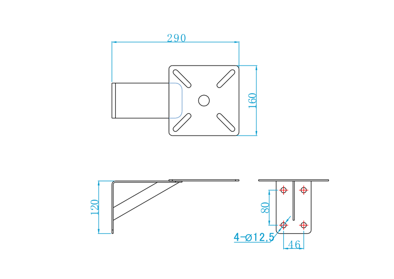 Side of Vertical Type Mounting Bracket