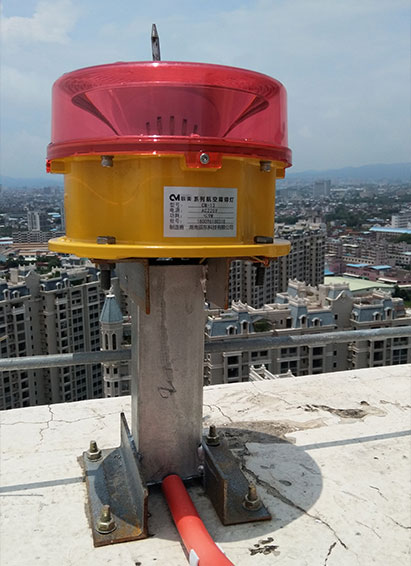 Hundreds of Medium Intensity Aircraft Warning Light type B installed at the airport