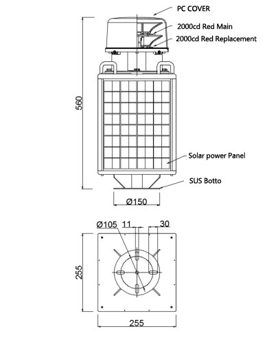 CK-15-TS Type B Double Solar Power Medium Intensity Obstruction lights